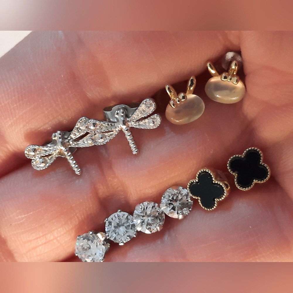 Gold Over 925 Silver Set Of Earings